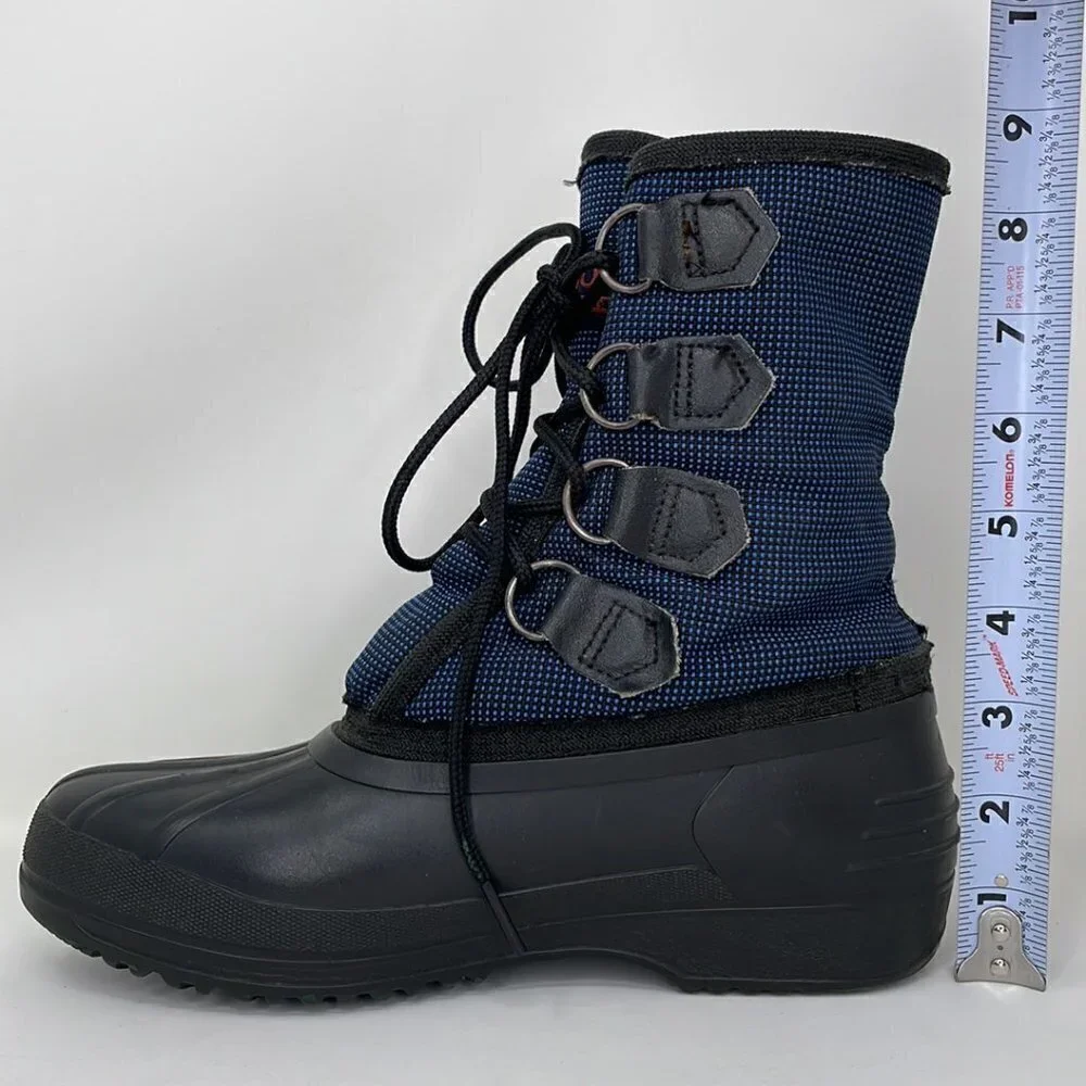 Sorel Snow Boot Lace Up Shoe Blue Black Size 6
